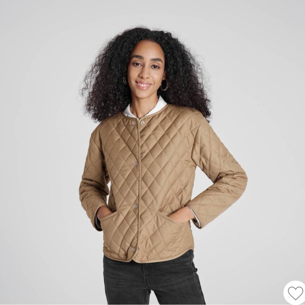 a new day Women's Tan Quilted Puffer Jacket